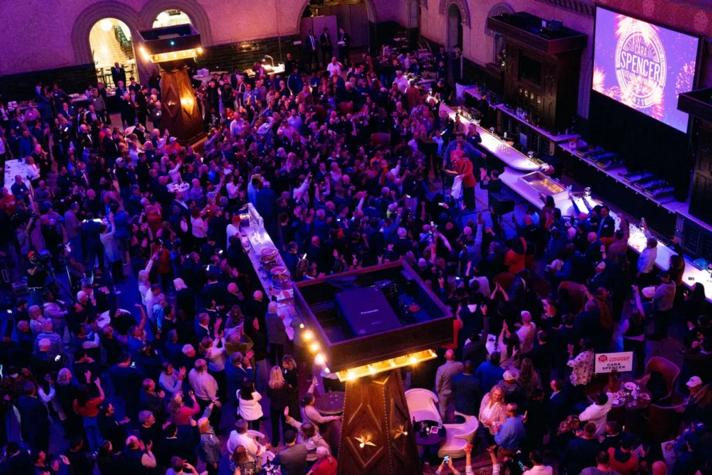 Hundreds of Cara Spencer supporters pack into Union Station’s Grand Hall on Tuesday night