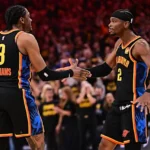 Thunder set NBA playoff record with 87 points in 1st half vs. Nuggets in Game 2