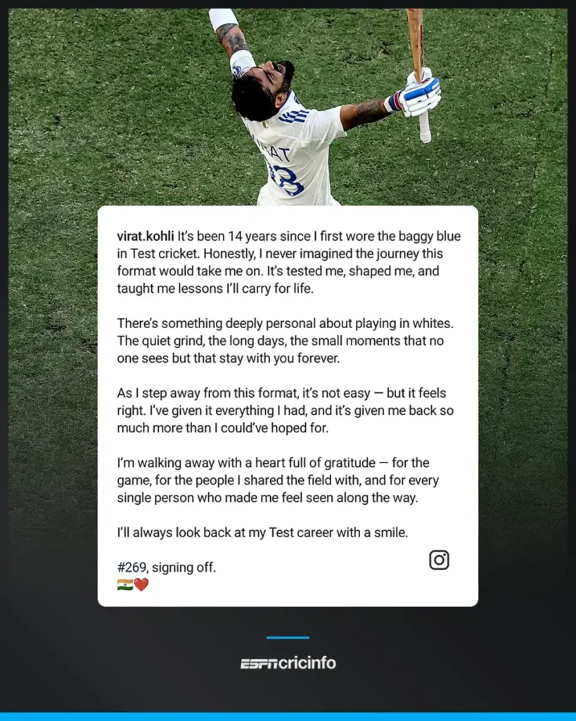 Virat Kohli retires from Test cricket 2 Virat Kohli-tramesh