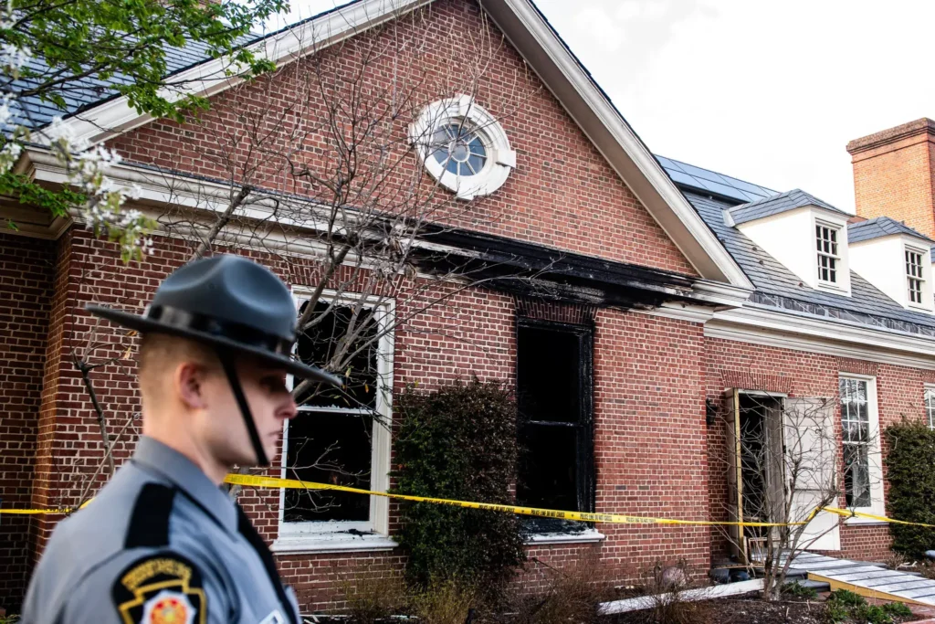 American Jews Face Heightened Anxiety After Several Attacks 2 The Pennsylvania governor’s mansion in Harrisburg, Pa., after an arsonist set a fire on the first night of Passover in April, American Jews