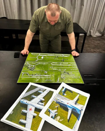 Russia Rocked by Massive Ukrainian Drone Strike, Exposing Putin’s Vulnerability 4 he Head of the Ukrainian Security Service, Vasyl Malyuk, studies a map of one of the targets of Sunday's operation.