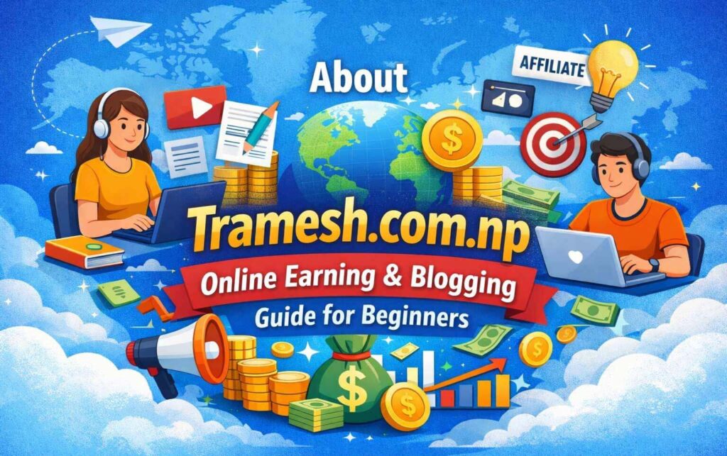 Online earning and blogging guide for beginners illustration